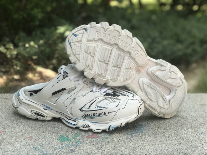 Balenciaga 3.0 New Track Mules Half Slippers Graffiti（7-12 work day deliver）