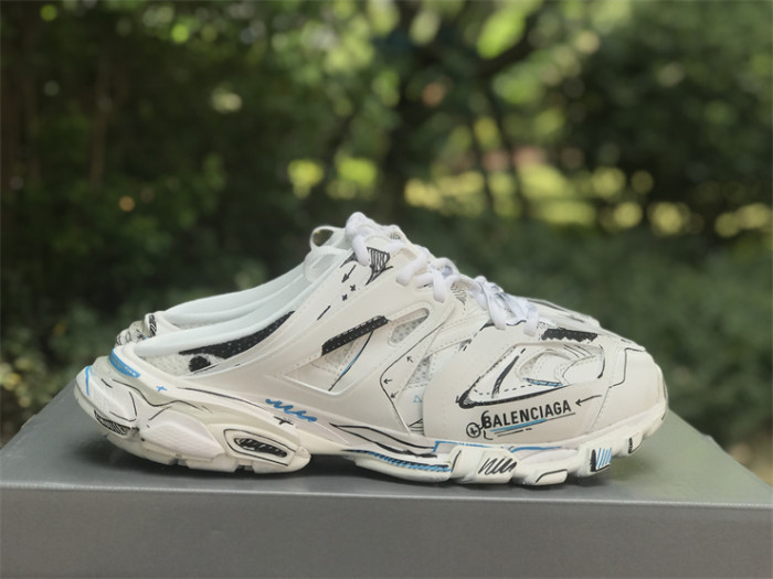Balenciaga 3.0 New Track Mules Half Slippers Graffiti（7-12 work day deliver）