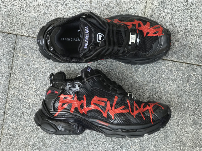 Balenciaga 7.0 high top black and red graffiti（7-12 work day deliver）