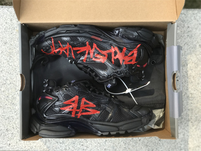 Balenciaga 7.0 high top black and red graffiti（7-12 work day deliver）