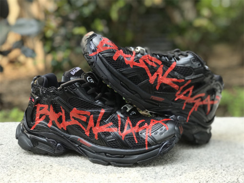 Balenciaga 7.0 high top black and red graffiti（7-12 work day deliver）