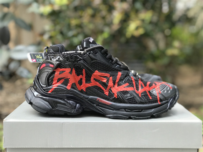 Balenciaga 7.0 high top black and red graffiti（7-12 work day deliver）