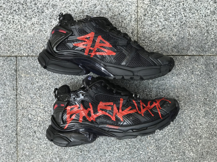 Balenciaga 7.0 high top black and red graffiti（7-12 work day deliver）