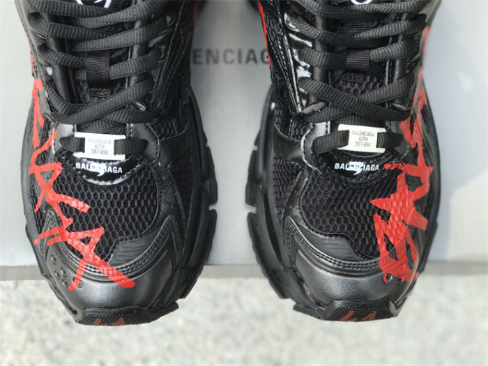 Balenciaga 7.0 high top black and red graffiti（7-12 work day deliver）