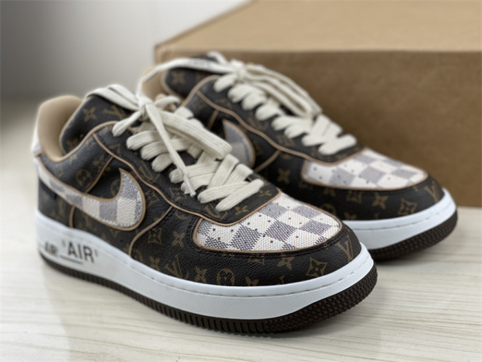 LOUIS VUITTON × Nike Air Force 1 Low Coffee Color（7-12 work day deliver）