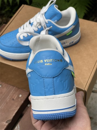 LOUIS VUITTON × Nike Air Force 1 Low Sky Blue Color（7-12 work day deliver）