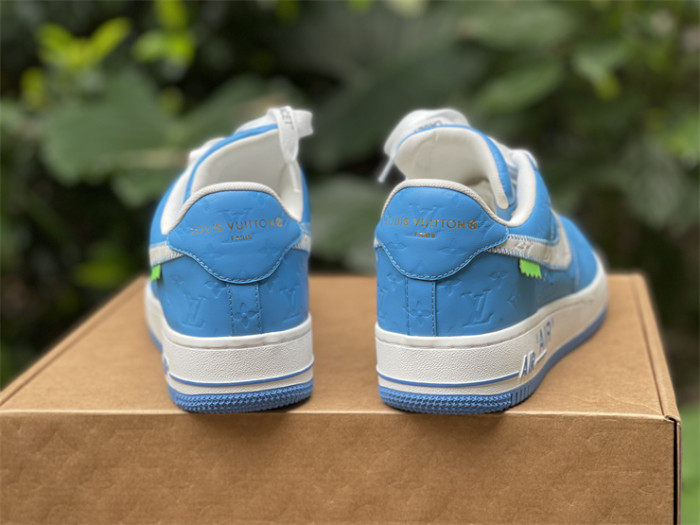 LOUIS VUITTON × Nike Air Force 1 Low Sky Blue Color（7-12 work day deliver）