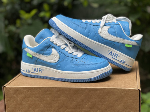 LOUIS VUITTON × Nike Air Force 1 Low Sky Blue Color（7-12 work day deliver）