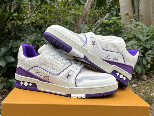 Louis Vuitton Trainer White Purple（7-12 work day deliver）