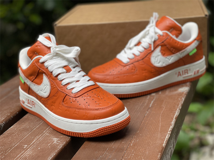 LOUIS VUITTON × Nike Air Force 1 Low White and Orange（7-12 work day deliver）