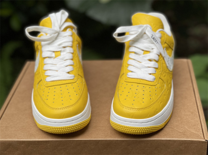 LOUIS VUITTON × Nike Air Force 1 Low White and Yellow Color（7-12 work day deliver）