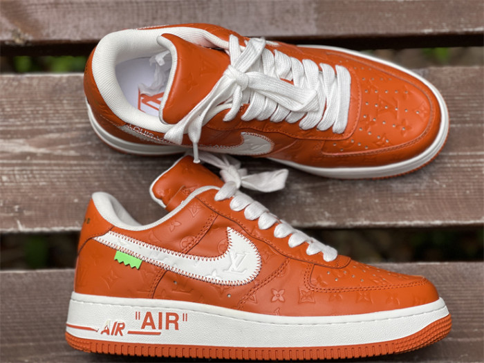 LOUIS VUITTON × Nike Air Force 1 Low White and Orange（7-12 work day deliver）