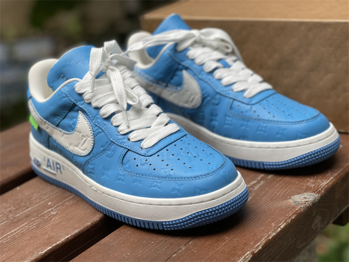 LOUIS VUITTON × Nike Air Force 1 Low Sky Blue Color（7-12 work day deliver）