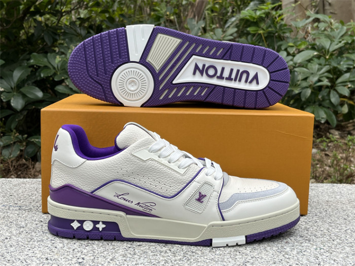 Louis Vuitton Trainer White Purple（7-12 work day deliver）