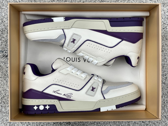 Louis Vuitton Trainer White Purple（7-12 work day deliver）
