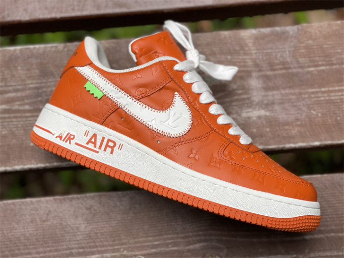 LOUIS VUITTON × Nike Air Force 1 Low White and Orange（7-12 work day deliver）