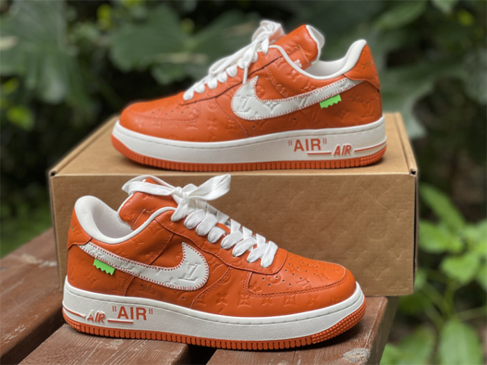 LOUIS VUITTON × Nike Air Force 1 Low White and Orange（7-12 work day deliver）
