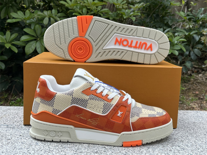 LV white and orange checkerboard（7-12 work day deliver）