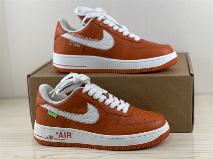 LOUIS VUITTON × Nike Air Force 1 Low White and Orange（7-12 work day deliver）