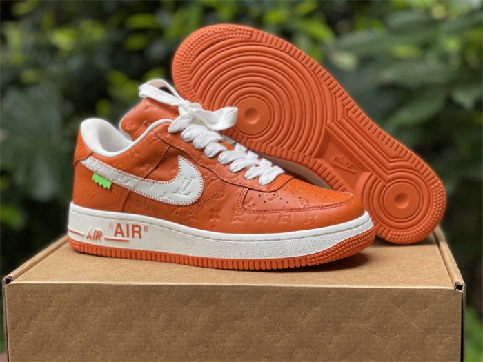 LOUIS VUITTON × Nike Air Force 1 Low White and Orange（7-12 work day deliver）