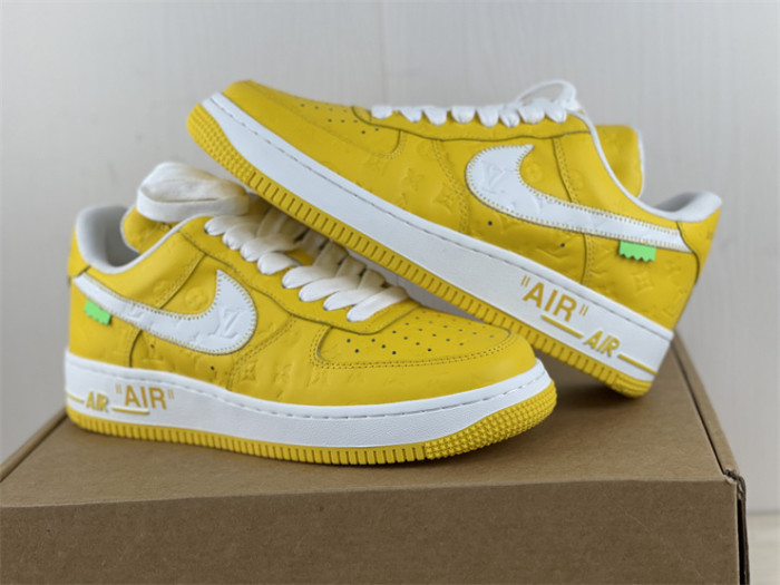 LOUIS VUITTON × Nike Air Force 1 Low White and Yellow Color（7-12 work day deliver）