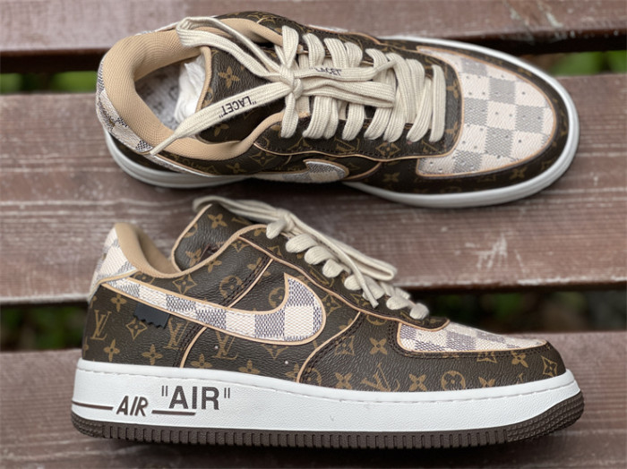 LOUIS VUITTON × Nike Air Force 1 Low Coffee Color（7-12 work day deliver）