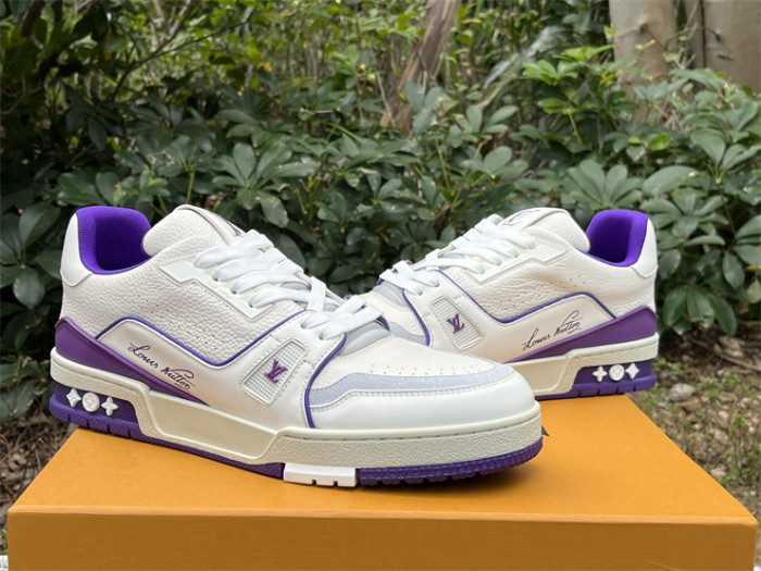 Louis Vuitton Trainer White Purple（7-12 work day deliver）
