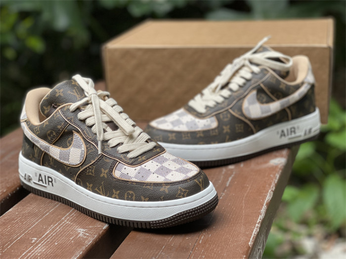 LOUIS VUITTON × Nike Air Force 1 Low Coffee Color（7-12 work day deliver）