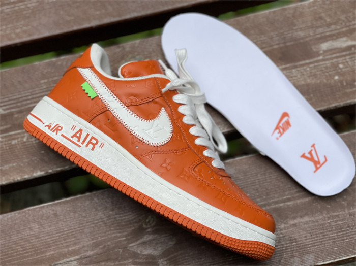 LOUIS VUITTON × Nike Air Force 1 Low White and Orange（7-12 work day deliver）