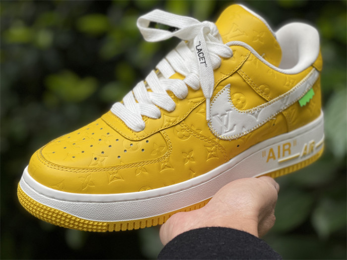LOUIS VUITTON × Nike Air Force 1 Low White and Yellow Color（7-12 work day deliver）