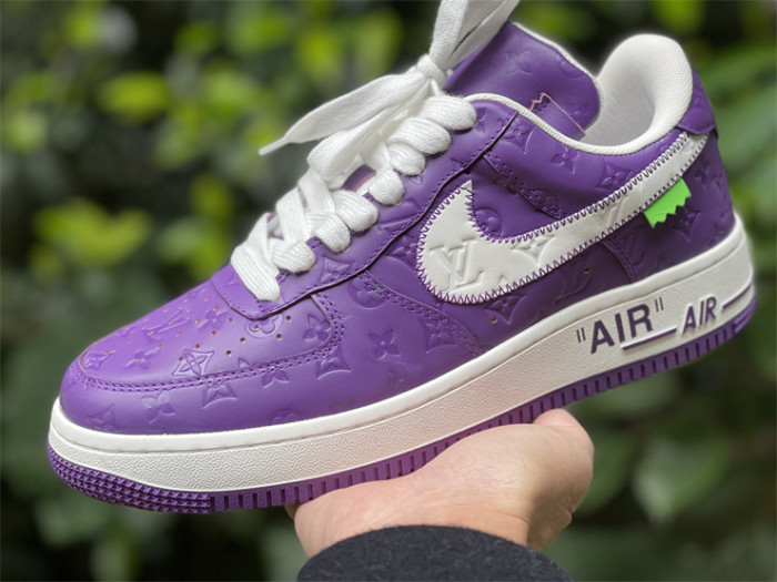 LOUIS VUITTON × Nike Air Force 1 Low White and Purple（7-12 work day deliver）