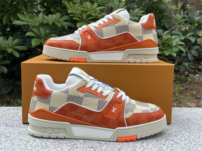 LV white and orange checkerboard（7-12 work day deliver）