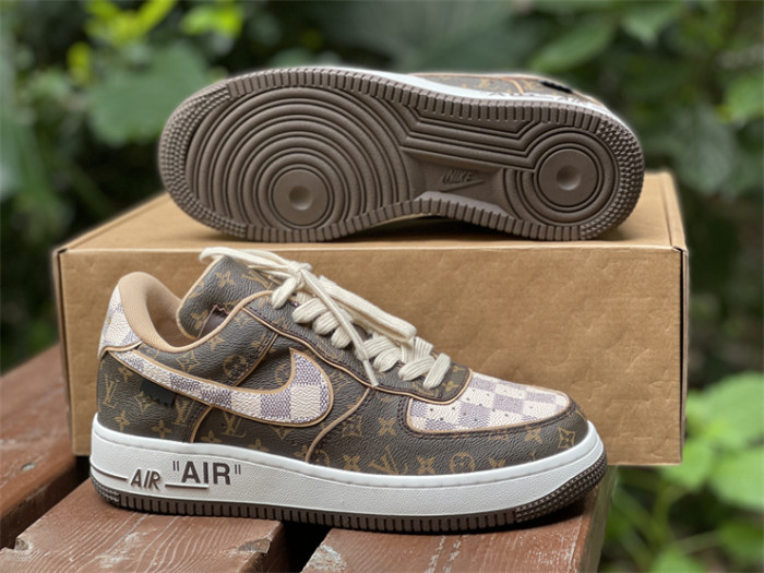 LOUIS VUITTON × Nike Air Force 1 Low Coffee Color（7-12 work day deliver）