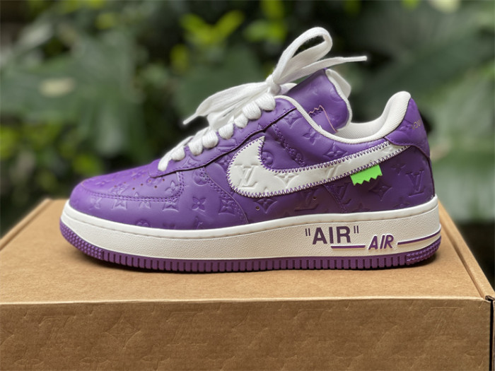 LOUIS VUITTON × Nike Air Force 1 Low White and Purple（7-12 work day deliver）
