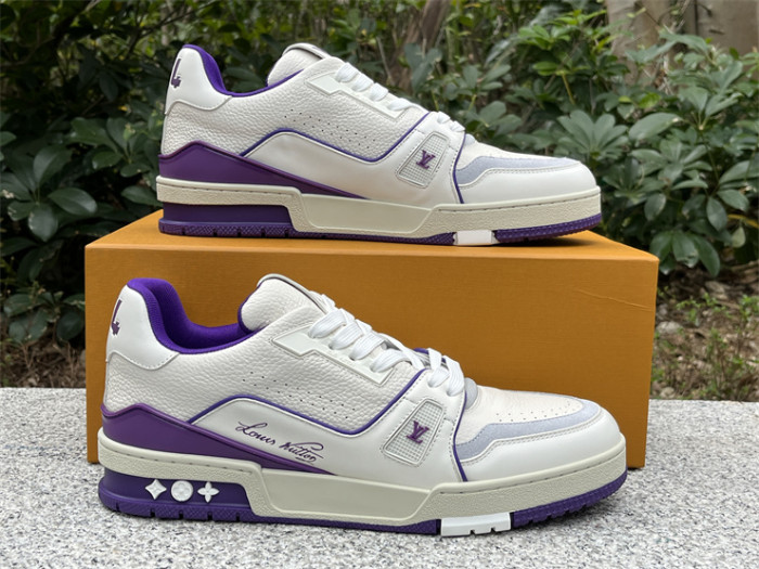 Louis Vuitton Trainer White Purple（7-12 work day deliver）