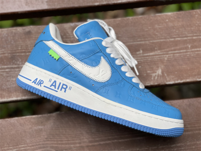 LOUIS VUITTON × Nike Air Force 1 Low Sky Blue Color（7-12 work day deliver）