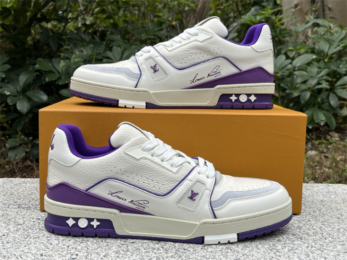 Louis Vuitton Trainer White Purple（7-12 work day deliver）