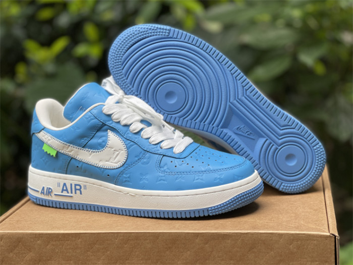 LOUIS VUITTON × Nike Air Force 1 Low Sky Blue Color（7-12 work day deliver）