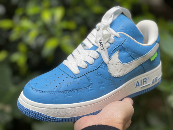 LOUIS VUITTON × Nike Air Force 1 Low Sky Blue Color（7-12 work day deliver）