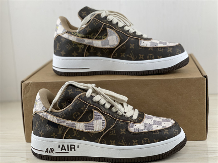 LOUIS VUITTON × Nike Air Force 1 Low Coffee Color（7-12 work day deliver）