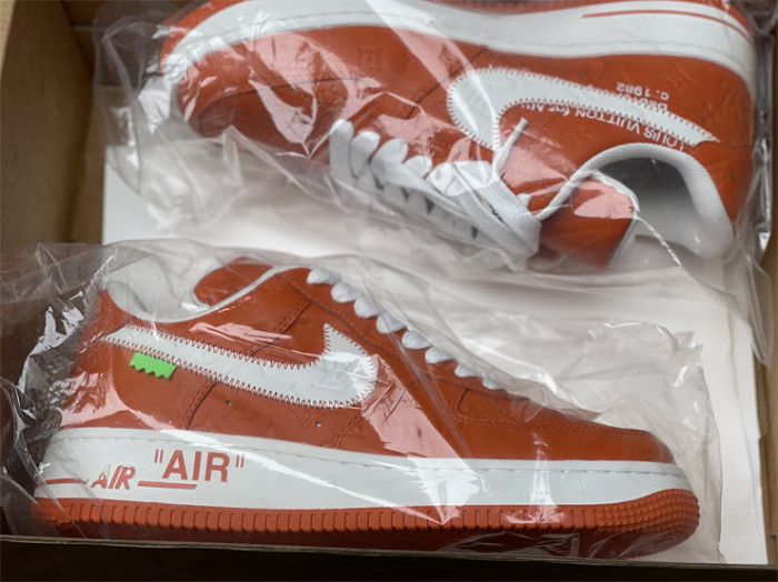 LOUIS VUITTON × Nike Air Force 1 Low White and Orange（7-12 work day deliver）