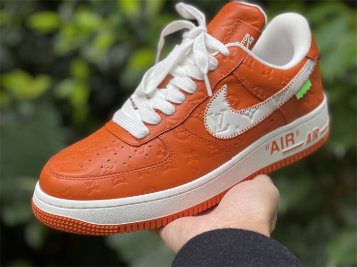 LOUIS VUITTON × Nike Air Force 1 Low White and Orange（7-12 work day deliver）