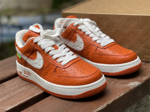 LOUIS VUITTON × Nike Air Force 1 Low White and Orange（7-12 work day deliver）