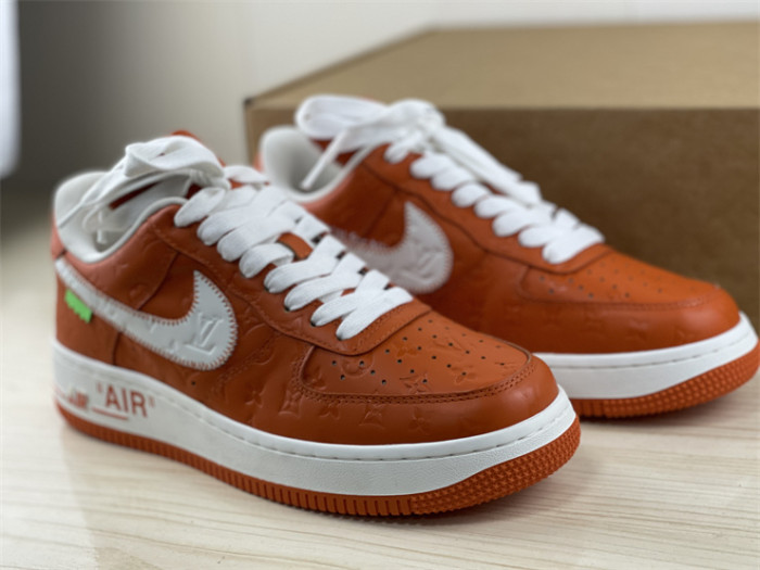 LOUIS VUITTON × Nike Air Force 1 Low White and Orange（7-12 work day deliver）