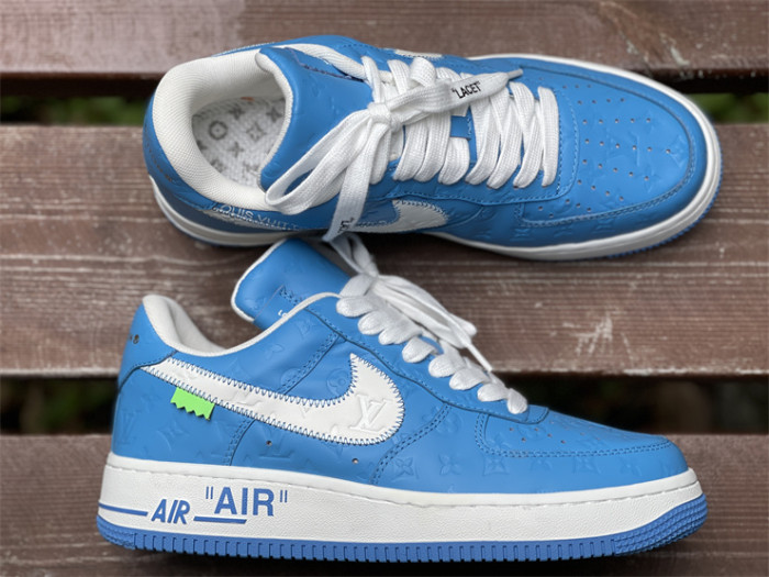 LOUIS VUITTON × Nike Air Force 1 Low Sky Blue Color（7-12 work day deliver）