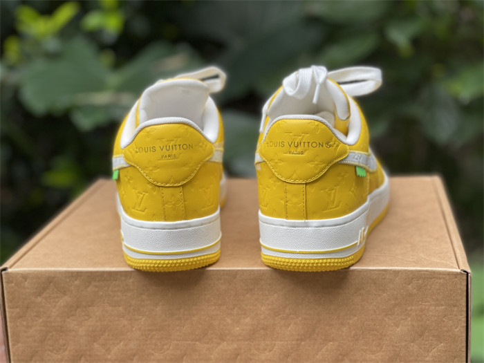LOUIS VUITTON × Nike Air Force 1 Low White and Yellow Color（7-12 work day deliver）