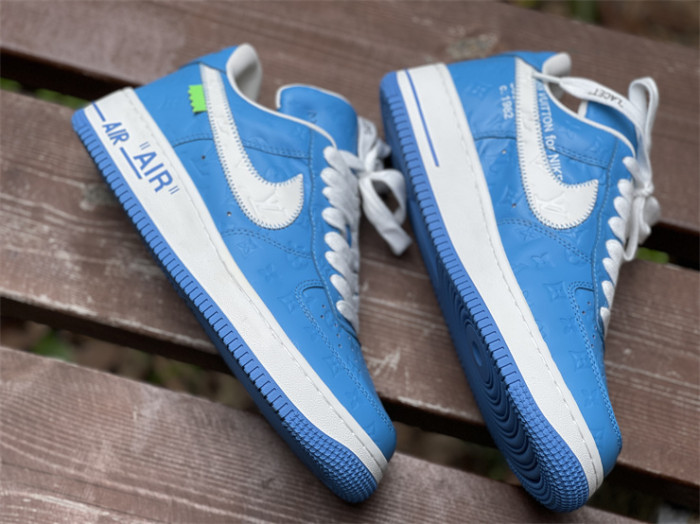 LOUIS VUITTON × Nike Air Force 1 Low Sky Blue Color（7-12 work day deliver）
