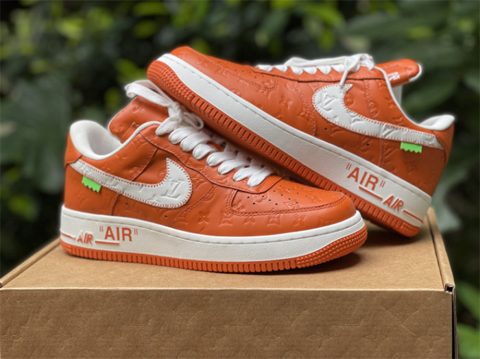 LOUIS VUITTON × Nike Air Force 1 Low White and Orange（7-12 work day deliver）