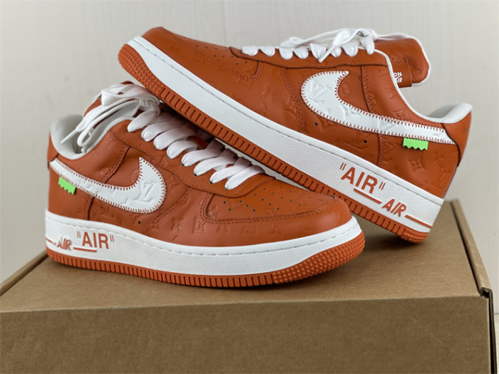 LOUIS VUITTON × Nike Air Force 1 Low White and Orange（7-12 work day deliver）
