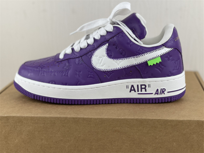 LOUIS VUITTON × Nike Air Force 1 Low White and Purple（7-12 work day deliver）